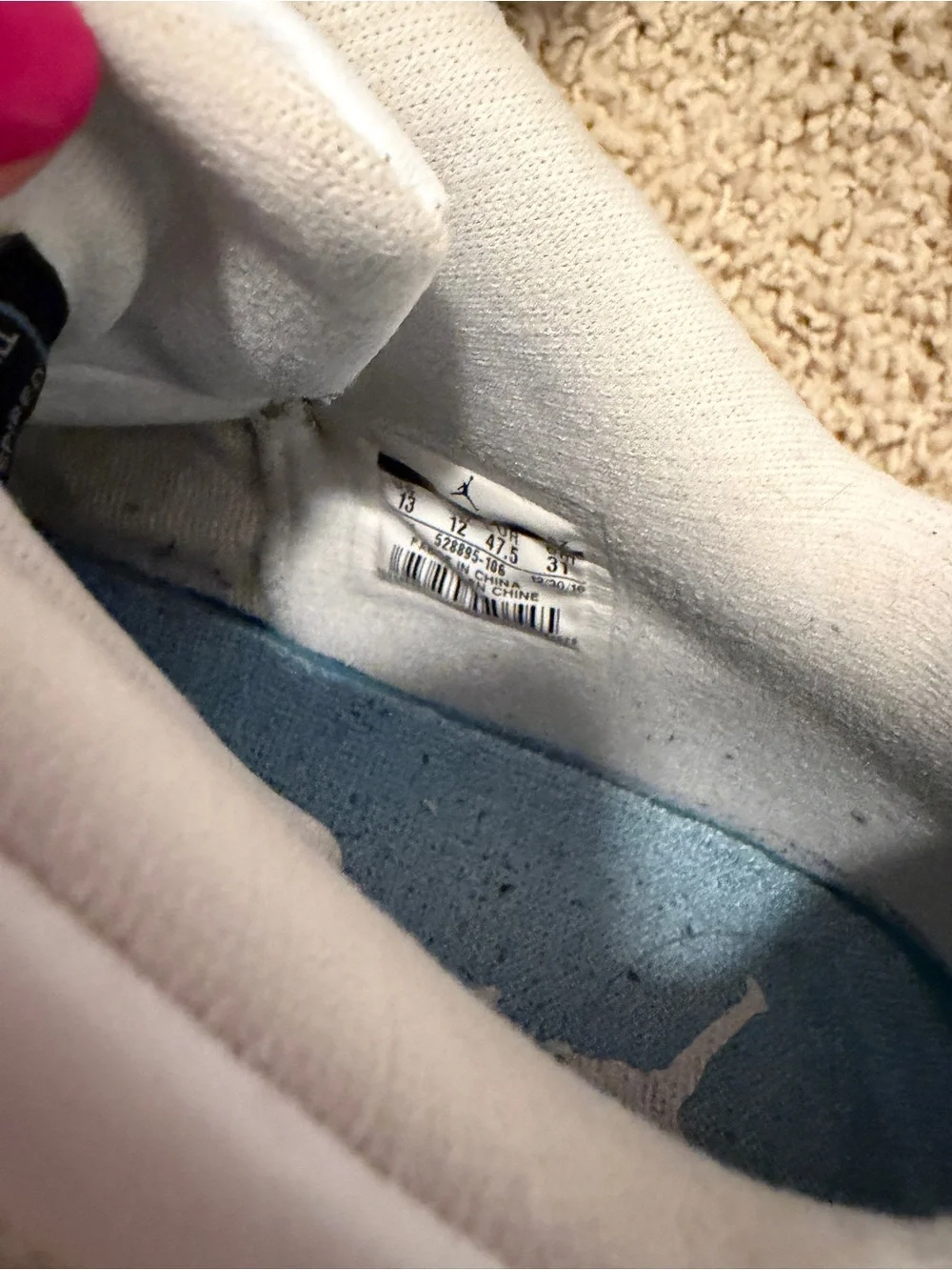 Jordan 11 Low Carolina/University Blue and White Athletic Sneakers Size 13
